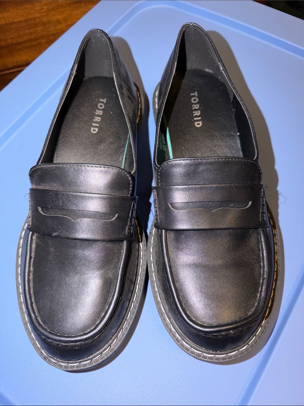 torrid Black Leather Penny Loafers